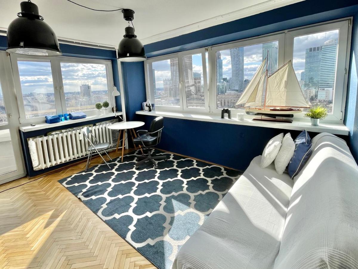 ורשה Super Apartament Blue Scisle Centrum Dwie Linie Metra Netflix Wifi 300 Mbs Panorama Miasta מראה חיצוני תמונה