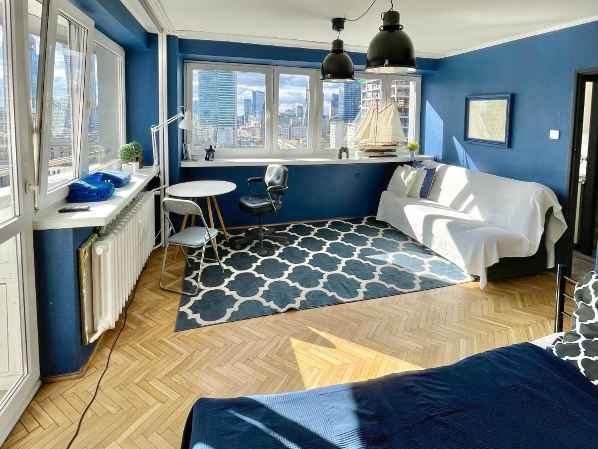 ורשה Super Apartament Blue Scisle Centrum Dwie Linie Metra Netflix Wifi 300 Mbs Panorama Miasta מראה חיצוני תמונה