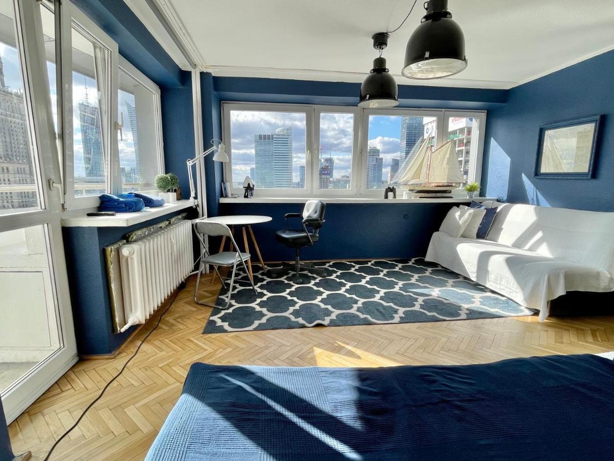 ורשה Super Apartament Blue Scisle Centrum Dwie Linie Metra Netflix Wifi 300 Mbs Panorama Miasta מראה חיצוני תמונה