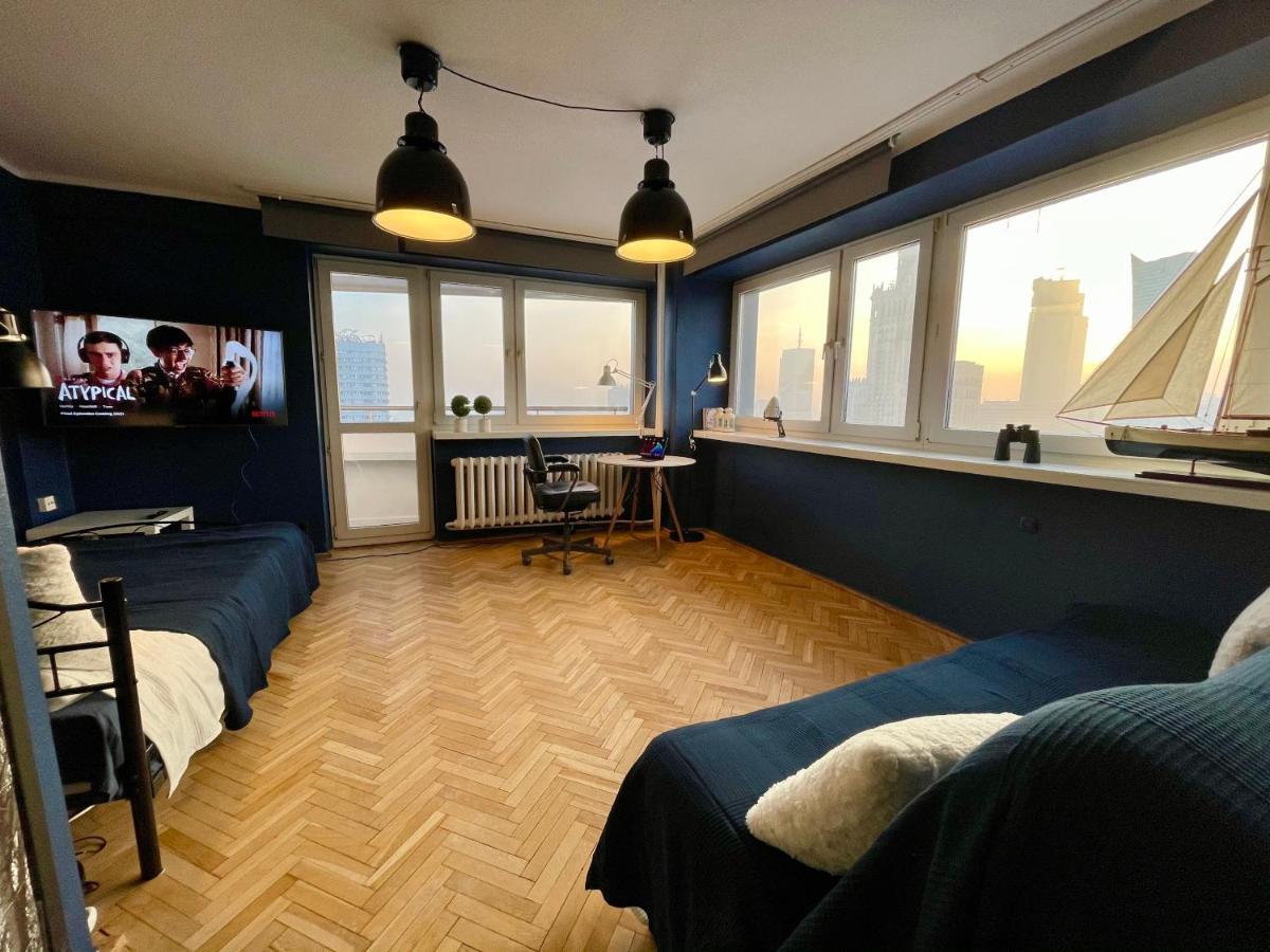 ורשה Super Apartament Blue Scisle Centrum Dwie Linie Metra Netflix Wifi 300 Mbs Panorama Miasta מראה חיצוני תמונה