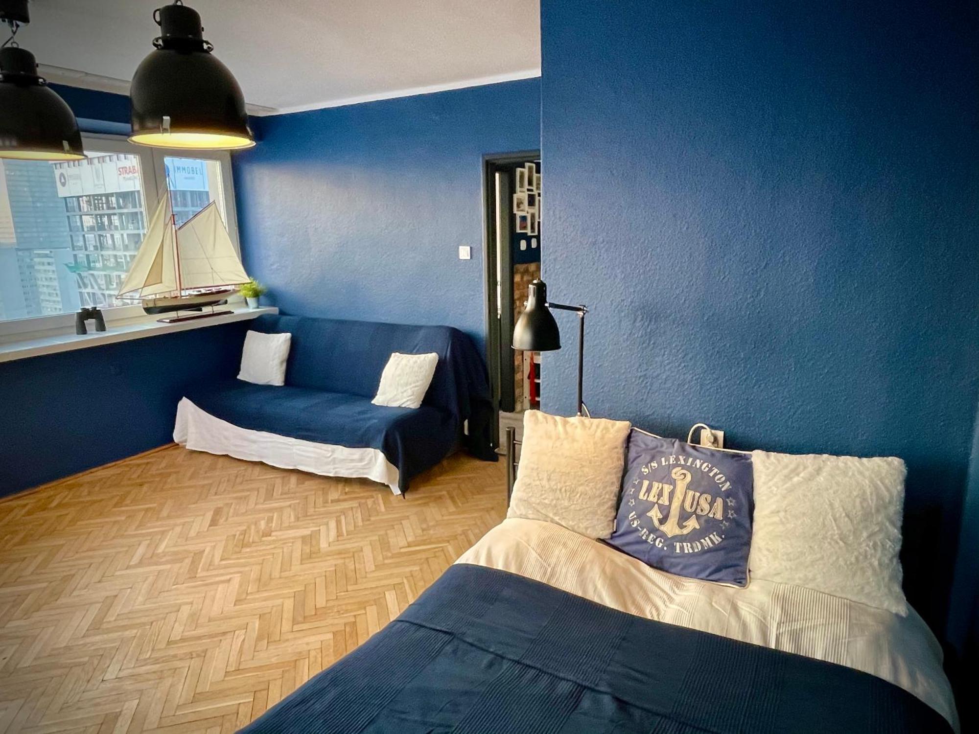 ורשה Super Apartament Blue Scisle Centrum Dwie Linie Metra Netflix Wifi 300 Mbs Panorama Miasta מראה חיצוני תמונה